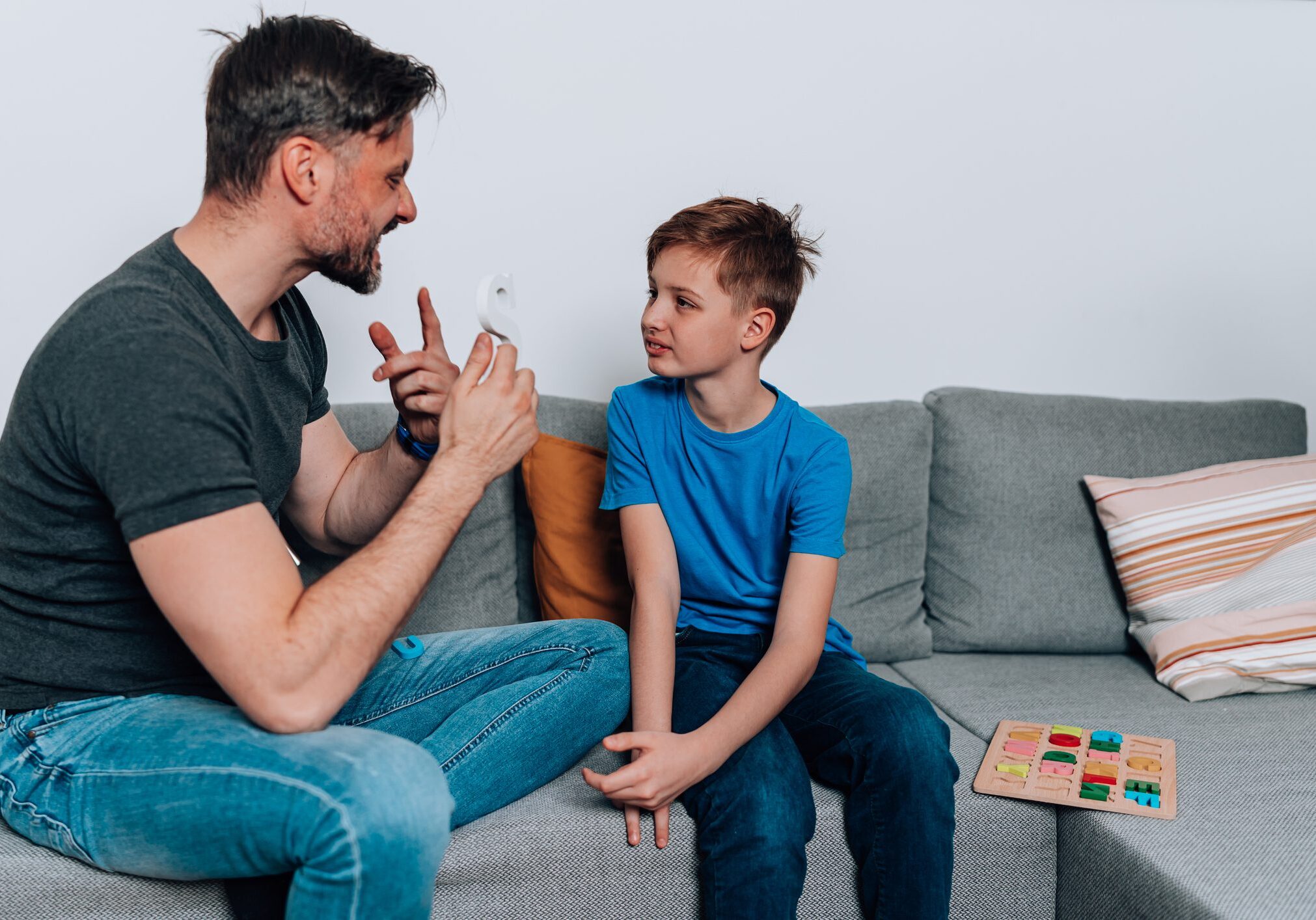 Dad explaining to his child
